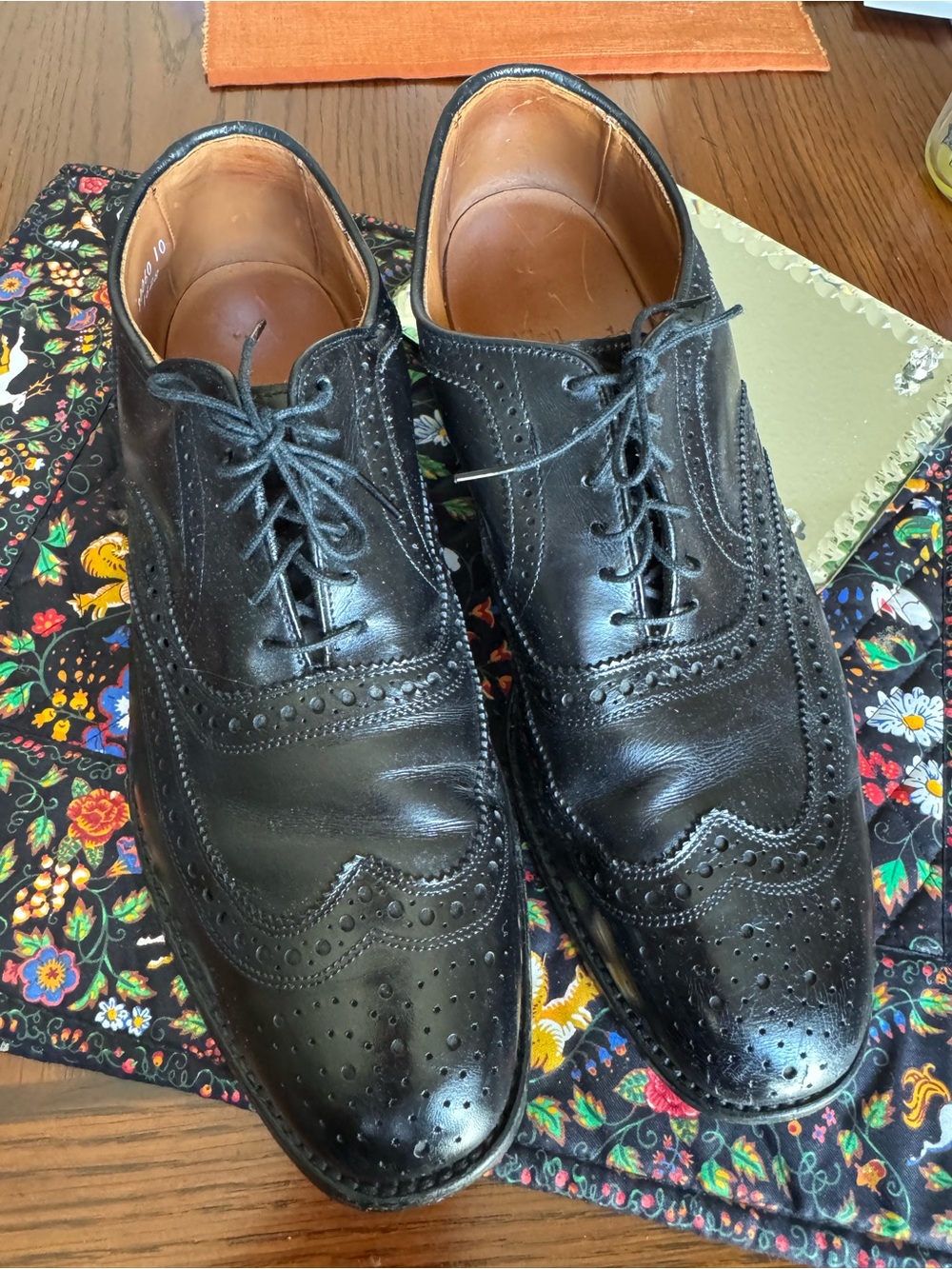 Allen Edmonds Fairhaven Leather Wingtip Brogue Oxford Dress Shoes Black 10.5 D